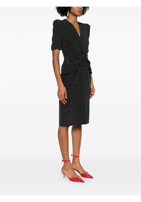 Black flower-print silk midi dress Alessandra rich - women ALESSANDRA RICH | FABX4012F44860900